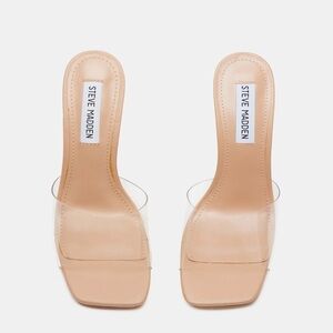 Steve Madden Nude Heels with Clear Strap